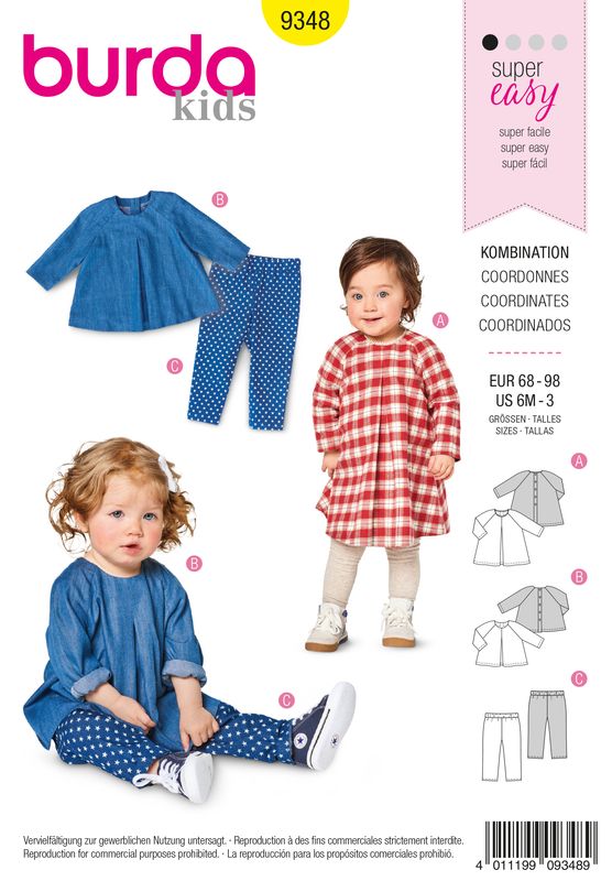 👶 Burda Style 9348 – Babyset för baby (stl 68–98)