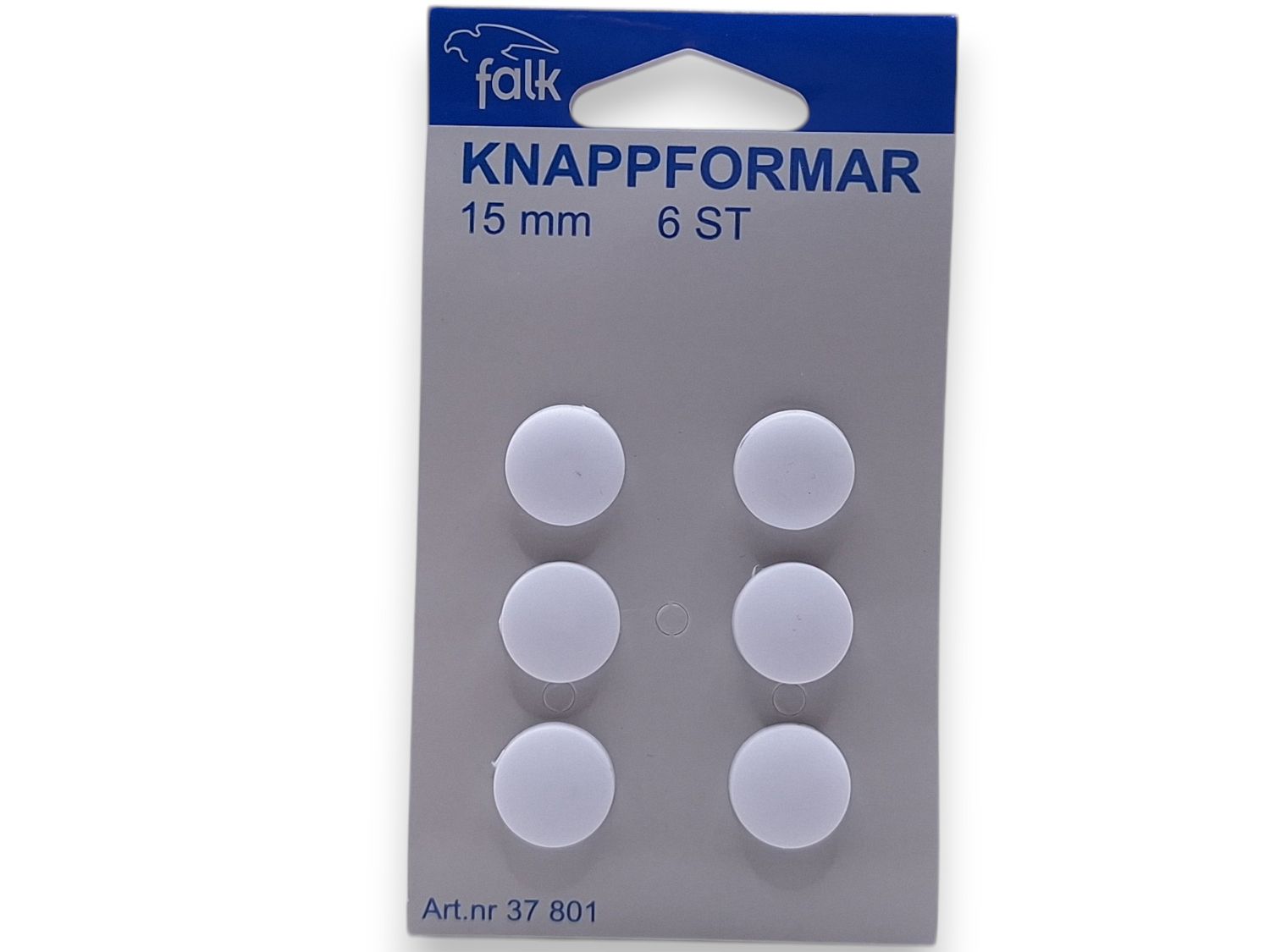 🔘 Falk Knappformar i Plast 15 mm – 6 st