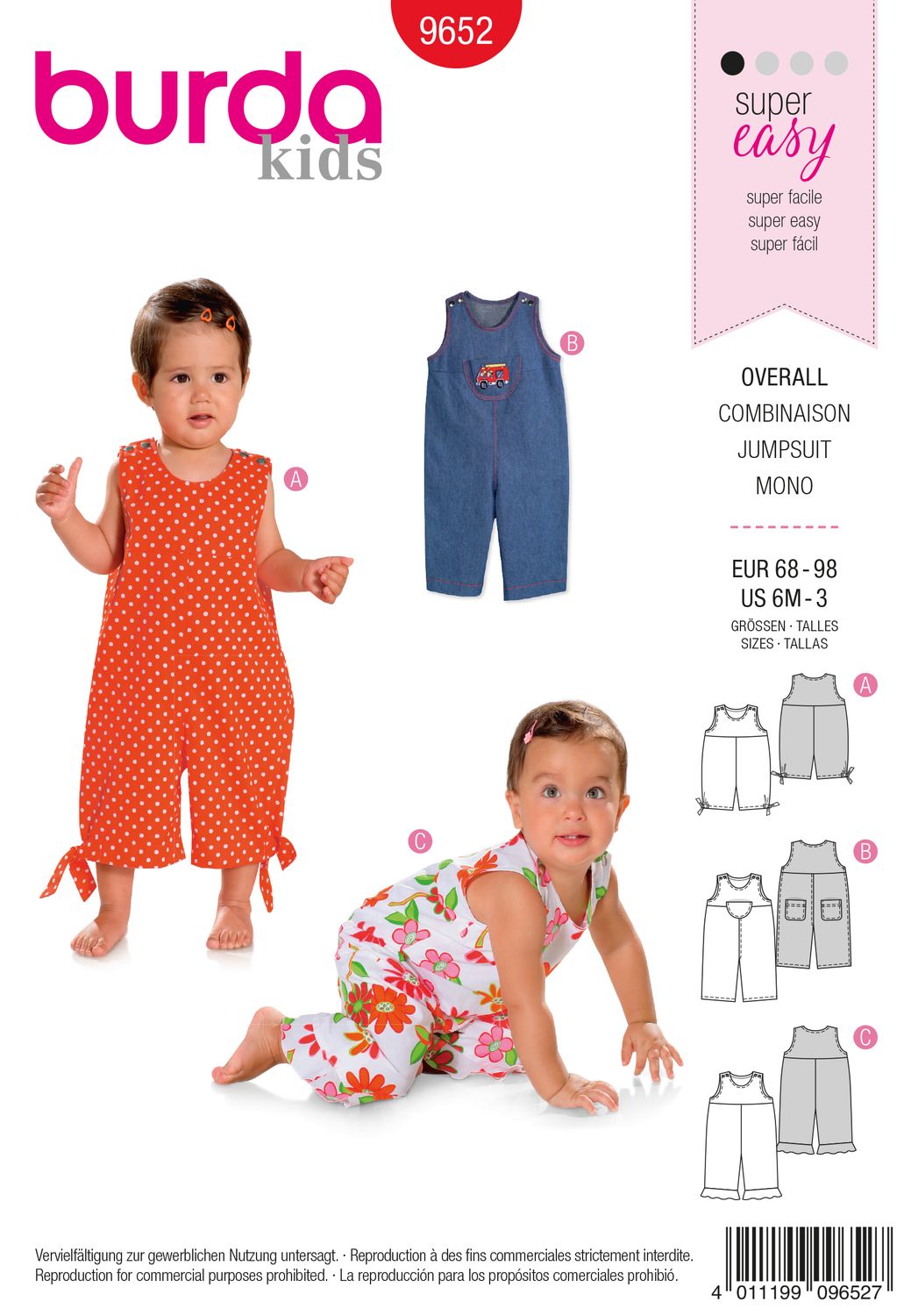 👶 Burda Kids 9652 – Jumpsuit (stl 68–98)