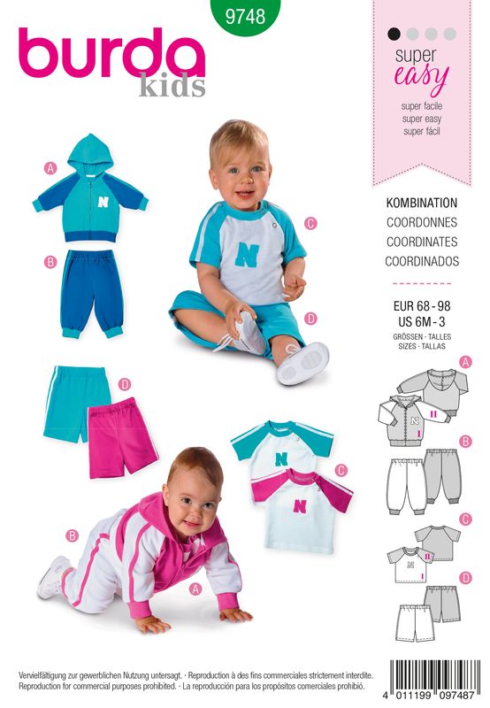 👶 Burda Kids 9748 Babyset (stl 68–98)