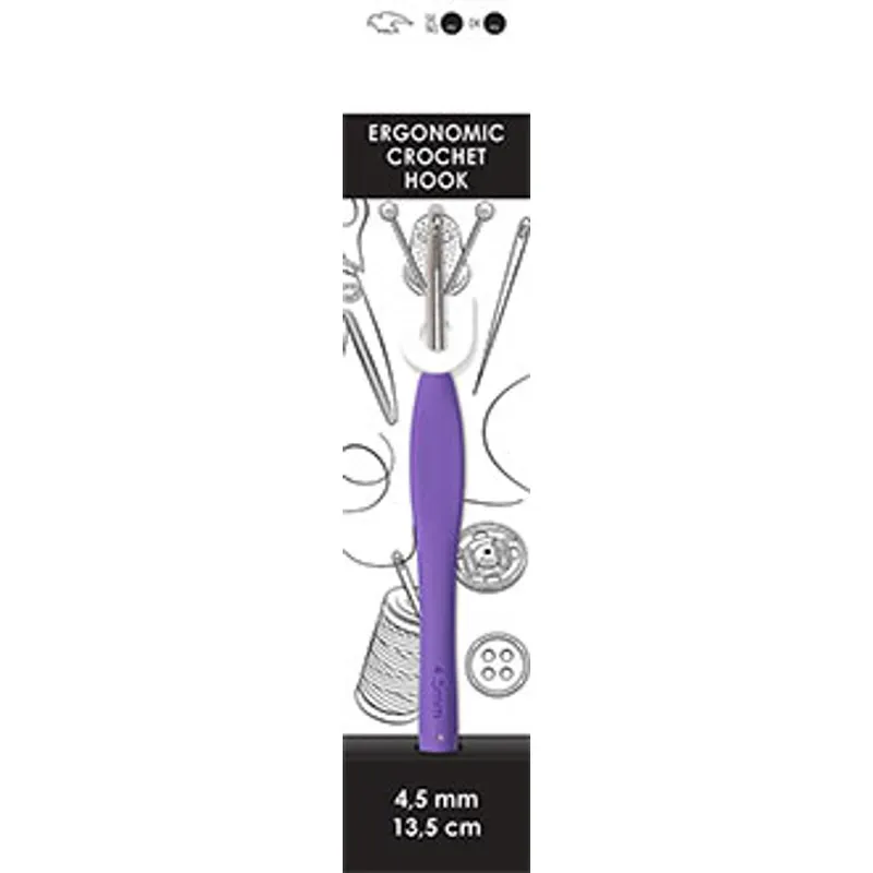 🧶 Falk Ergonomisk Virknål 13,5 cm– 4,5 mm