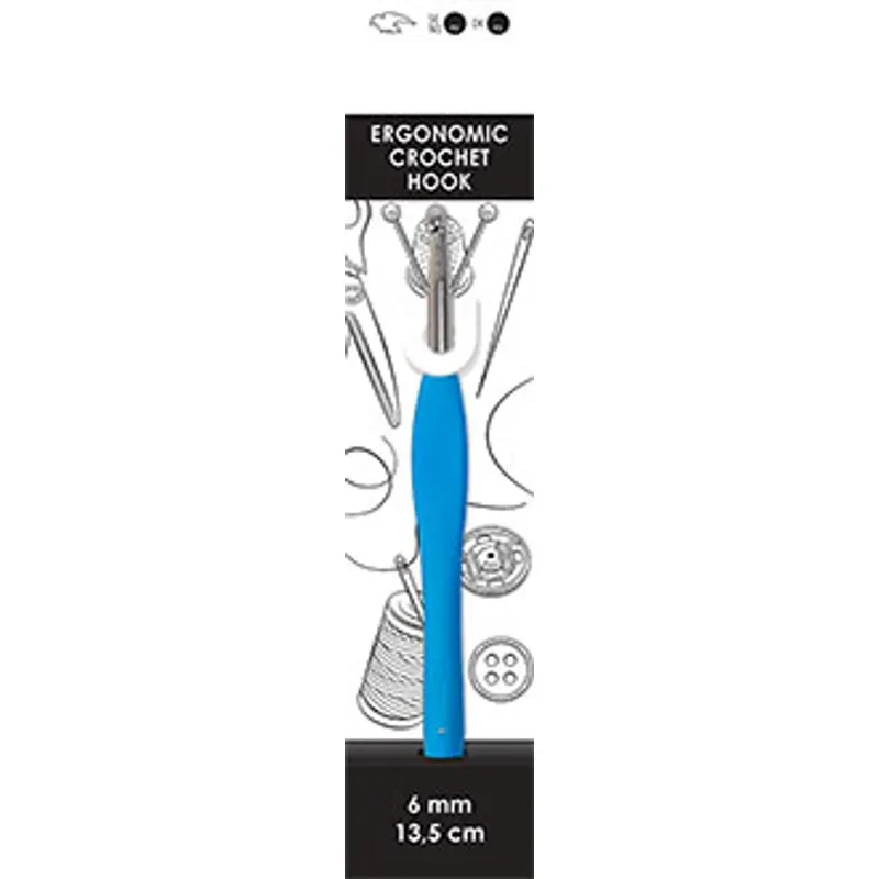 🧶 Falk Ergonomisk Virknål 13,5 cm – 6 mm