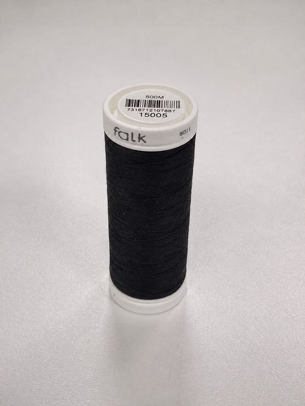🧵 Falk Sytråd 100% Polyester 500 m – Svart