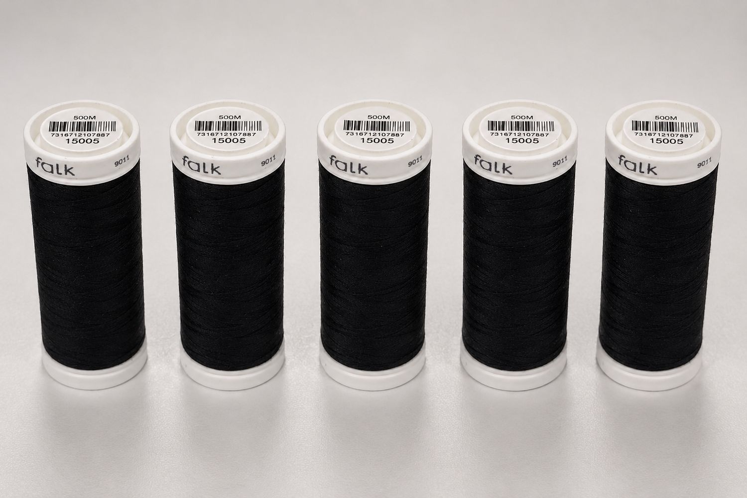 🧵 Falk Sytråd 100% Polyester Svart 5 x 500 m – Storpack