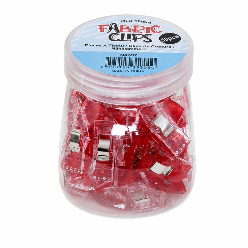 📎 Sew Tasty Röda Clips 50 st – 26 x 10 mm