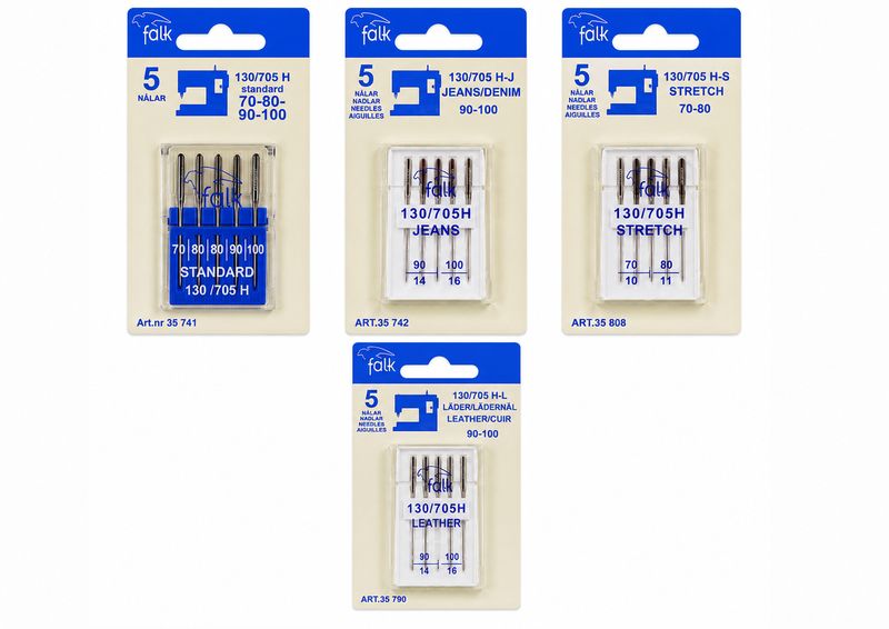 Falk Sewing Machine Needles Standard 70–100 – 5-Pack Falk Sewing Machine Needles Standard 70–100 – 5-Pack