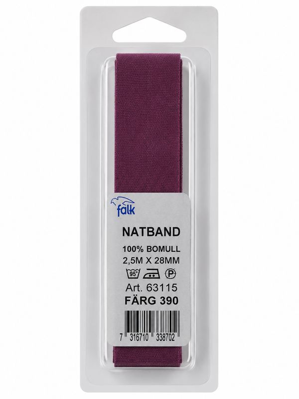 🧵 Falk Bomullsband (Natband) 2,5 m x 28 mm Vinröd 🧵 Falk Bomullsband (Natband) 2,5 m x 28 mm Vinröd
