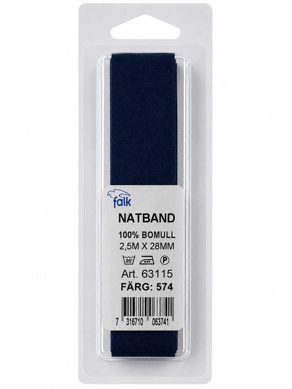 🧵 Falk Bomullsband / Natband 2,5 m x 28 mm – Brun (Färg 775)