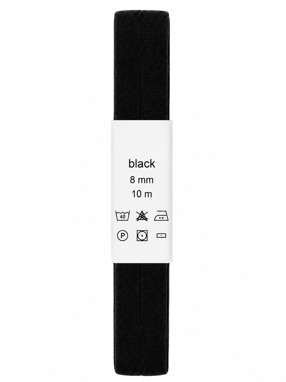Bomullsband svart 8 mm – 10 m