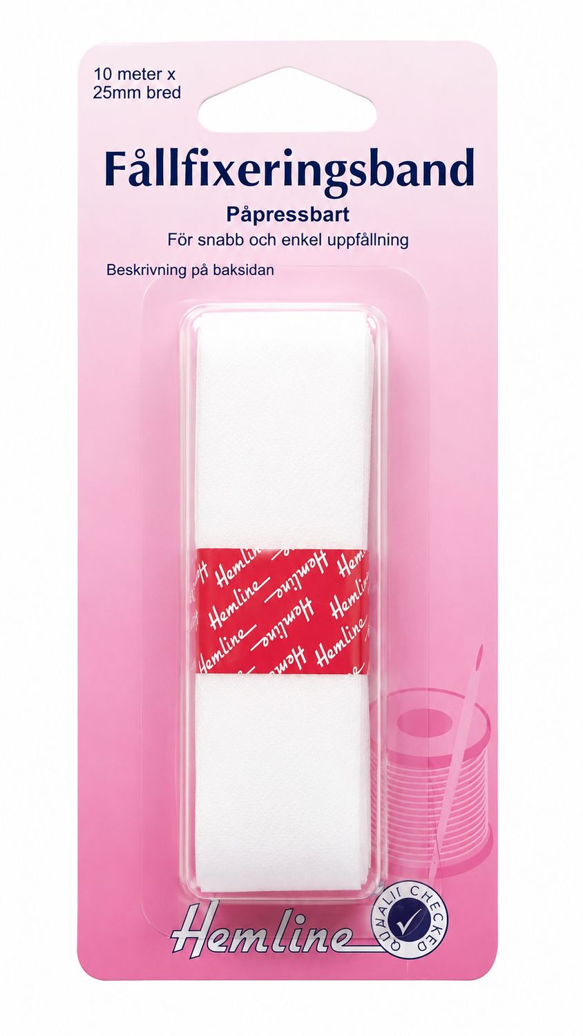🧵 Hemline Fållfixeringsband Påpressbart 25 mm x 10 m