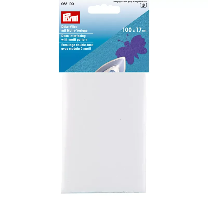 🎨 Prym Dekorvlies med Motivmall – 100 x 17 cm Vit