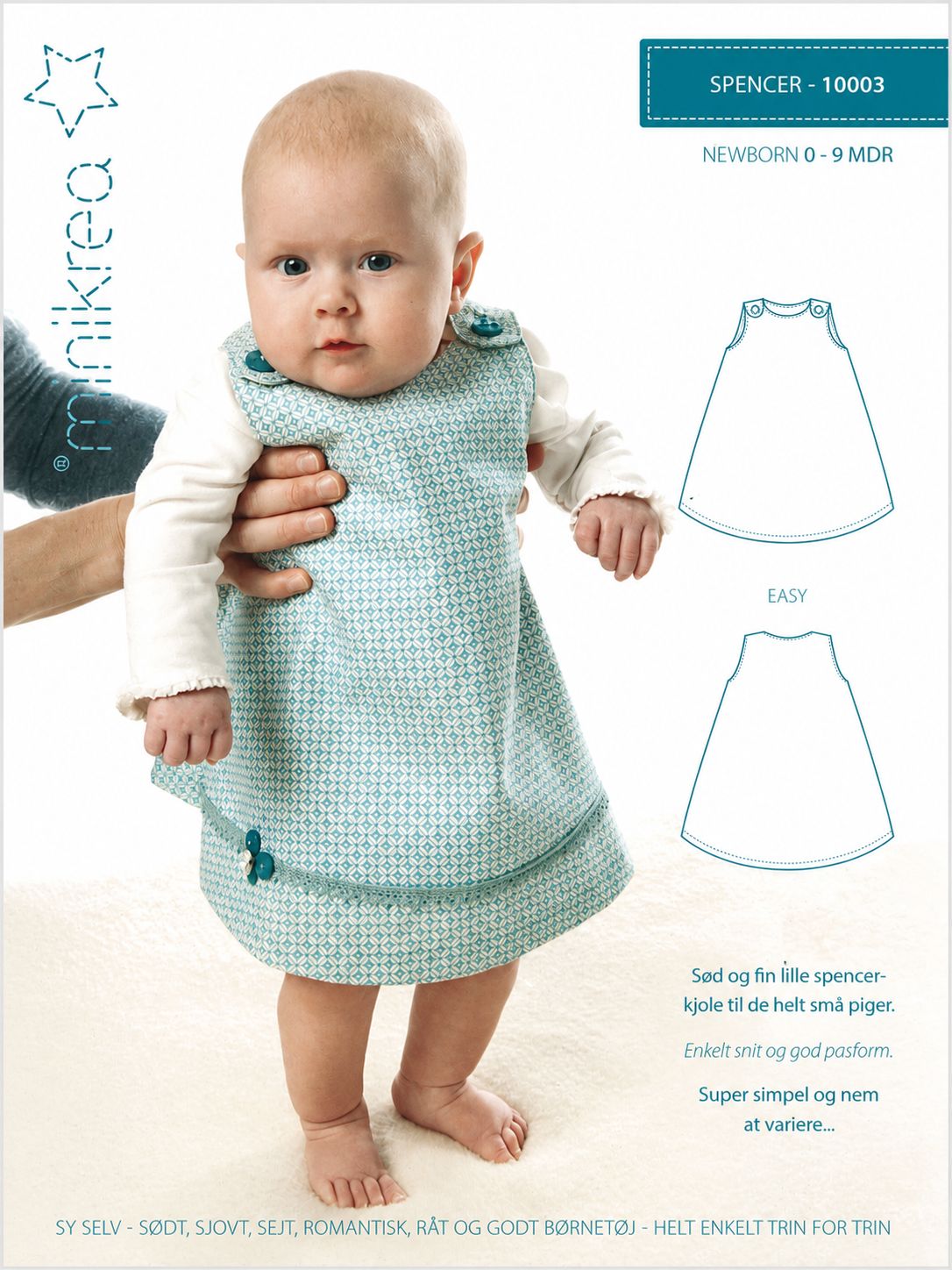👶 Minikrea 10003 – Spencerklänning för baby (Newborn 0–9 månader)