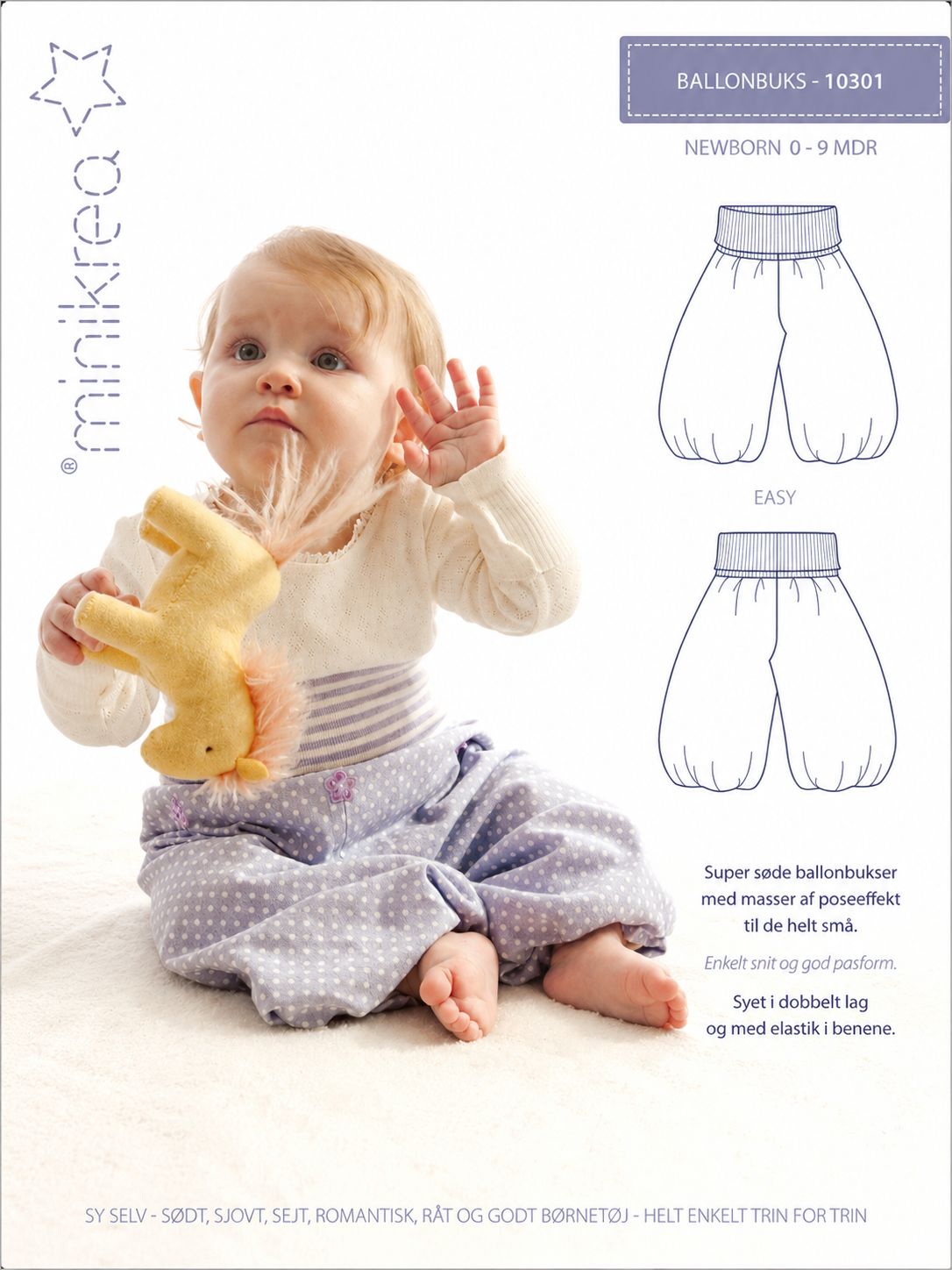 👶 Minikrea 10301 – Ballongbyxor (Newborn 0–9 månader)