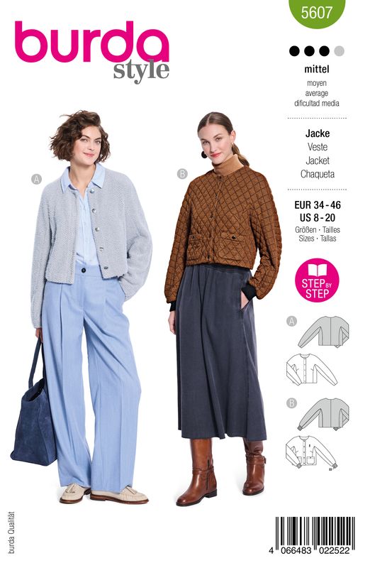 🧥 Burda Style 5607 Kort Jacka (34–46)