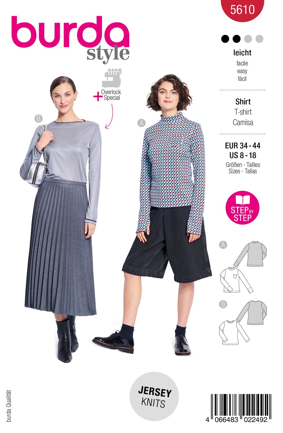 👕 Burda Style 5610 Basic Longsleeve (34–44)