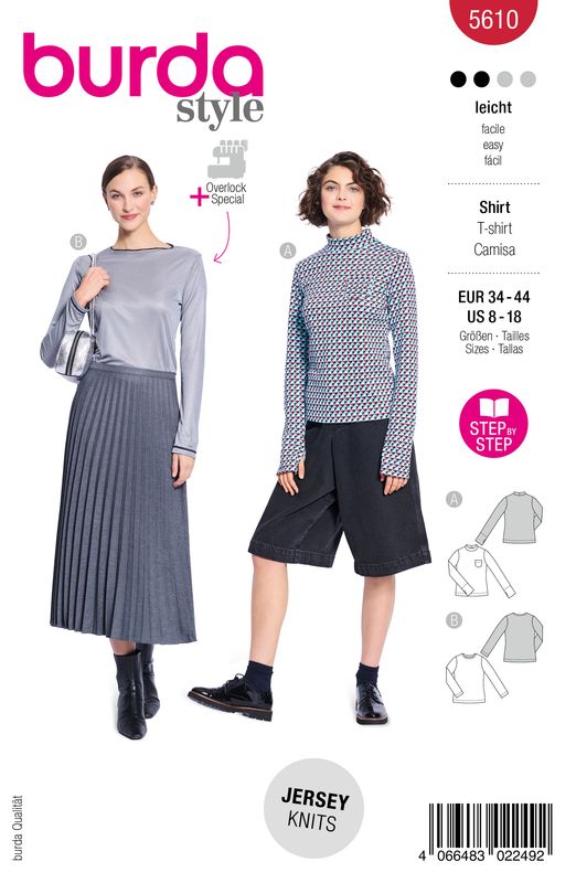 👕 Burda Style 5610 Basic Longsleeve (34–44)