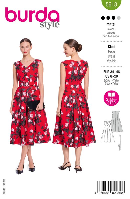 👗 Burda Style 5618 Vintage Klänning "Sophia" (34–46)