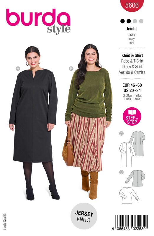 👗 Burda Style 5606 Klänning &amp; Shirt (46–60)
