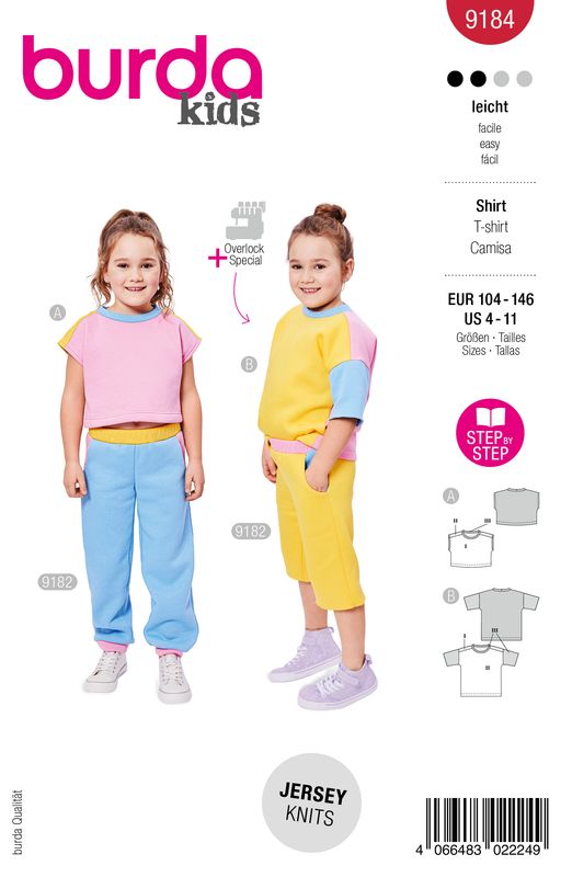👕 Burda Kids 9184 Kortärmade T-shirts (104–146)