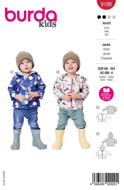 🧥 Burda Kids 9188 Allvädersjackor för Baby (68–104)