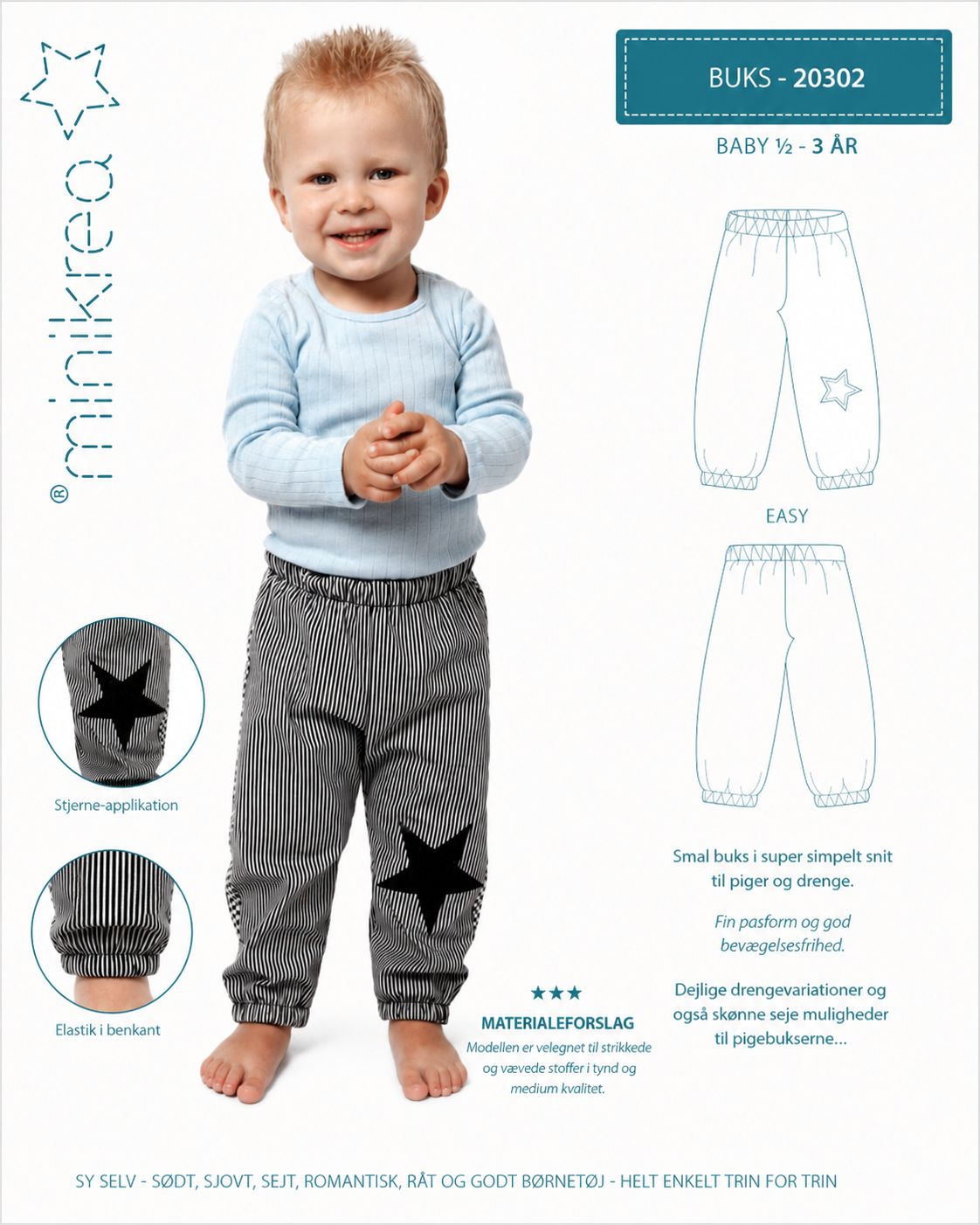 ⭐ Minikrea 20302 – Babybyxor ½–3 år