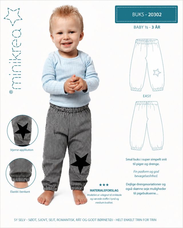 ⭐ Minikrea 20302 – Babybyxor ½–3 år