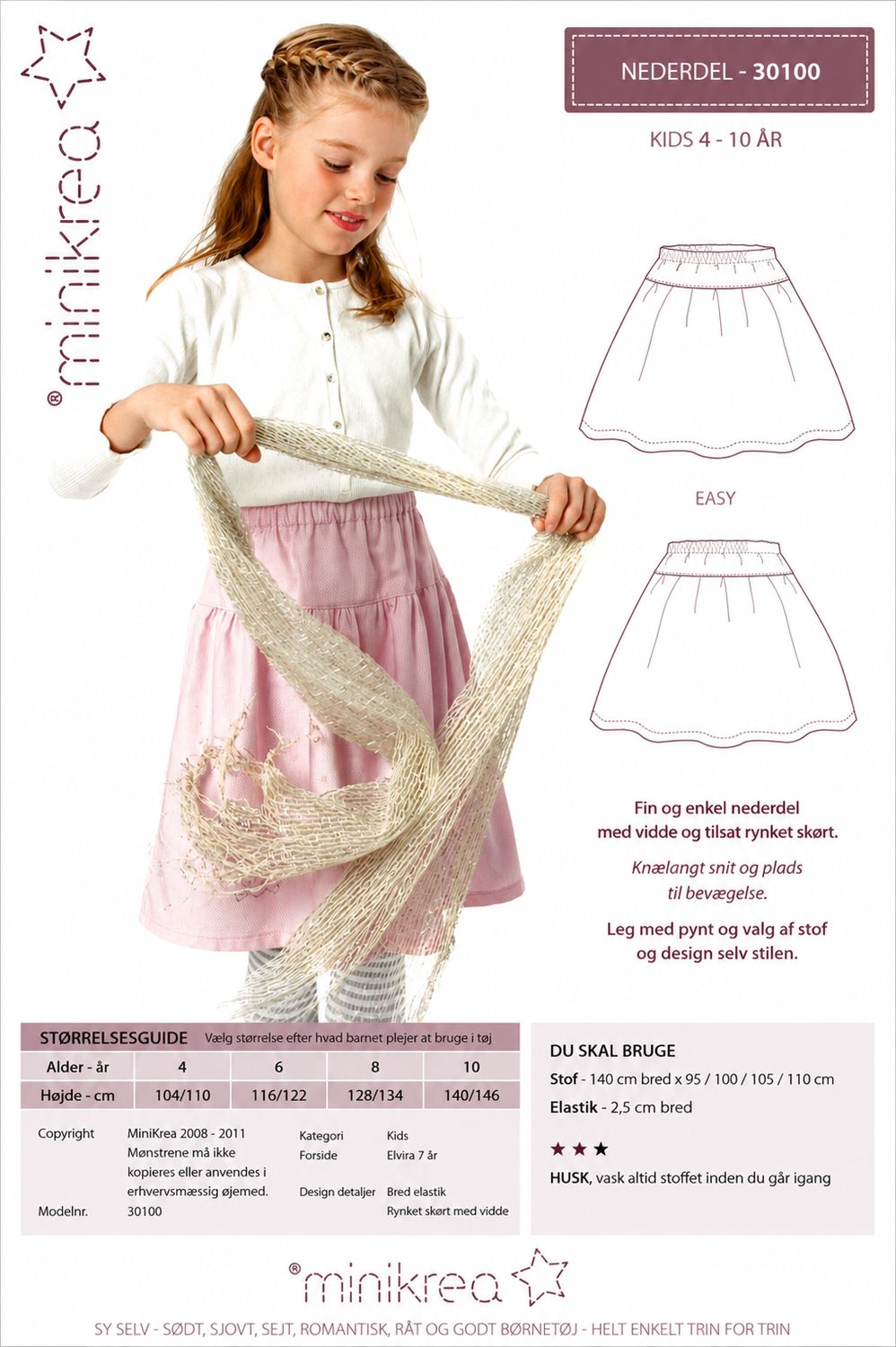 👗 Minikrea 30100 – Nederdel för barn (4–10 år)