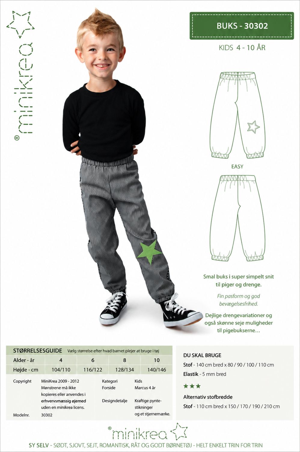 👖 Minikrea 30302 – Barnbyxor (4–10 år)