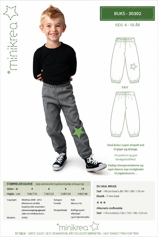👖 Minikrea 30302 – Barnbyxor (4–10 år)