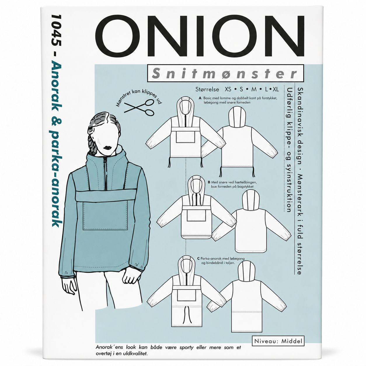 🧵 Onion Snittmönster 1045 – Anorak &amp; Parka-anorak (XS–XL)
