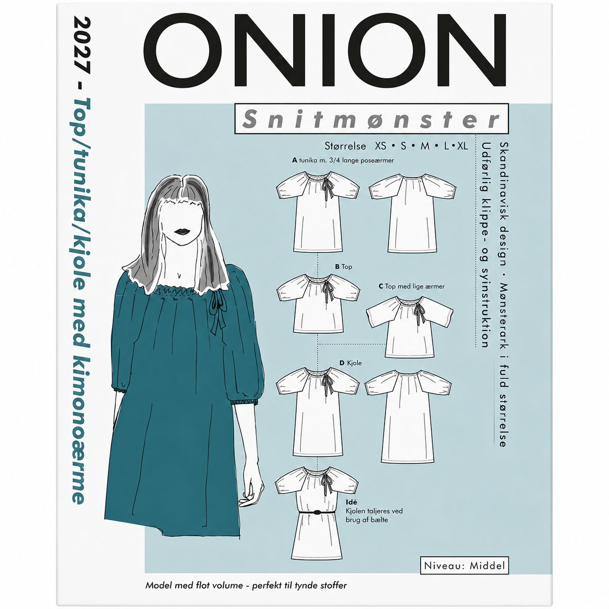 🧵 ONION Snittmönster 2027 – Topp, tunika och klänning med kimonoärm