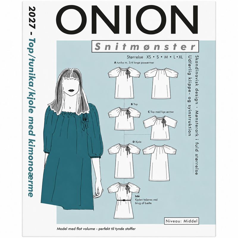 🧵 ONION Snittmönster 2027 – Topp, tunika och klänning med kimonoärm