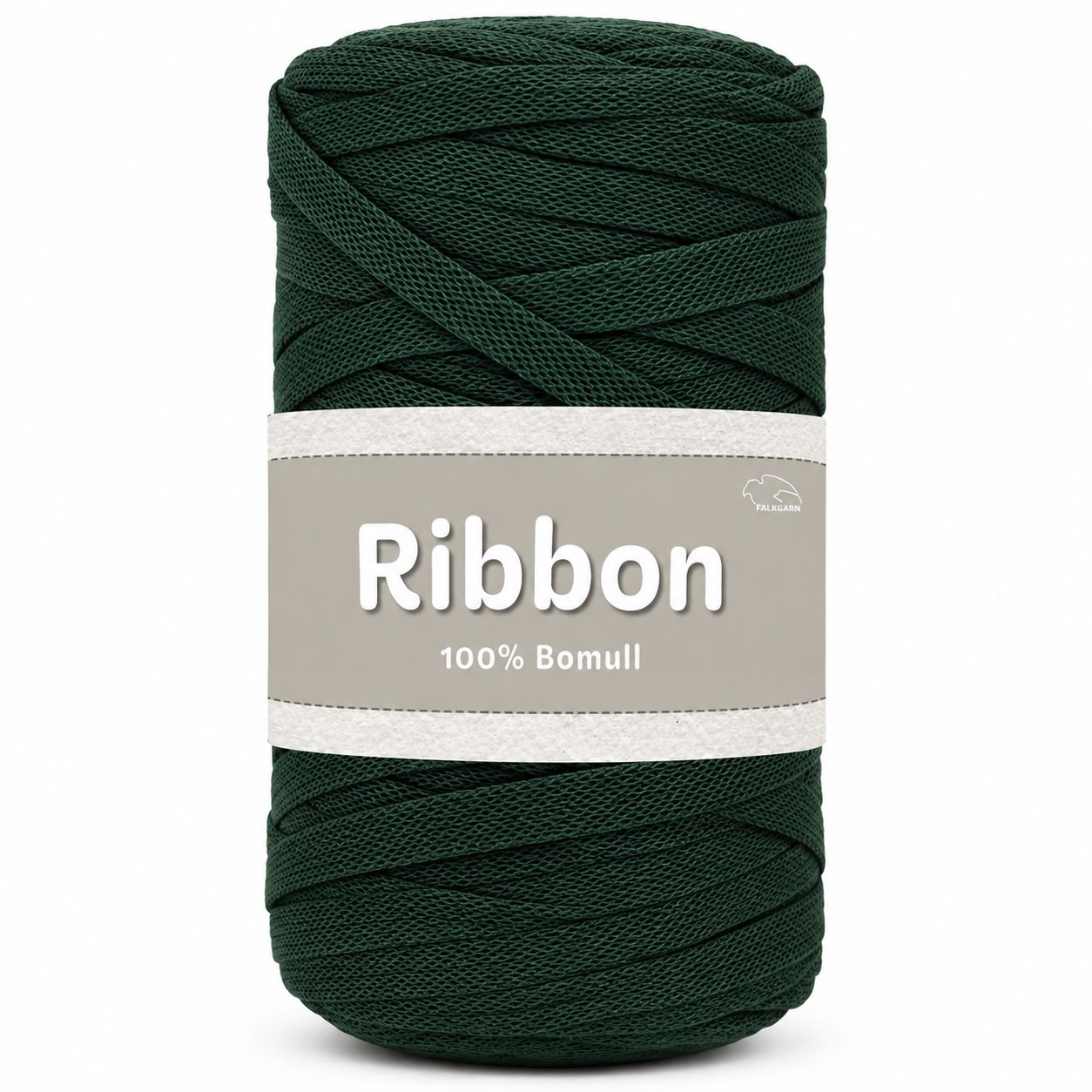 🧶 Falkgarn Ribbon Bandgarn 250 g – 114 Mörkgrön