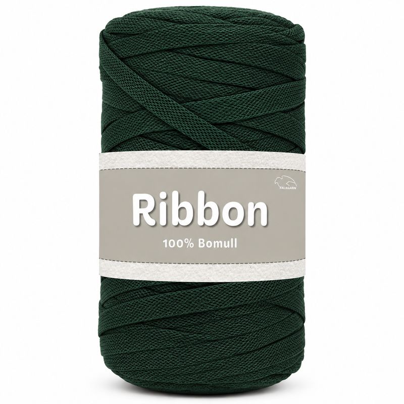 🧶 Falkgarn Ribbon Bandgarn 250 g – 114 Mörkgrön 🧶 Falkgarn Ribbon Bandgarn 250 g – 114 Mörkgrön