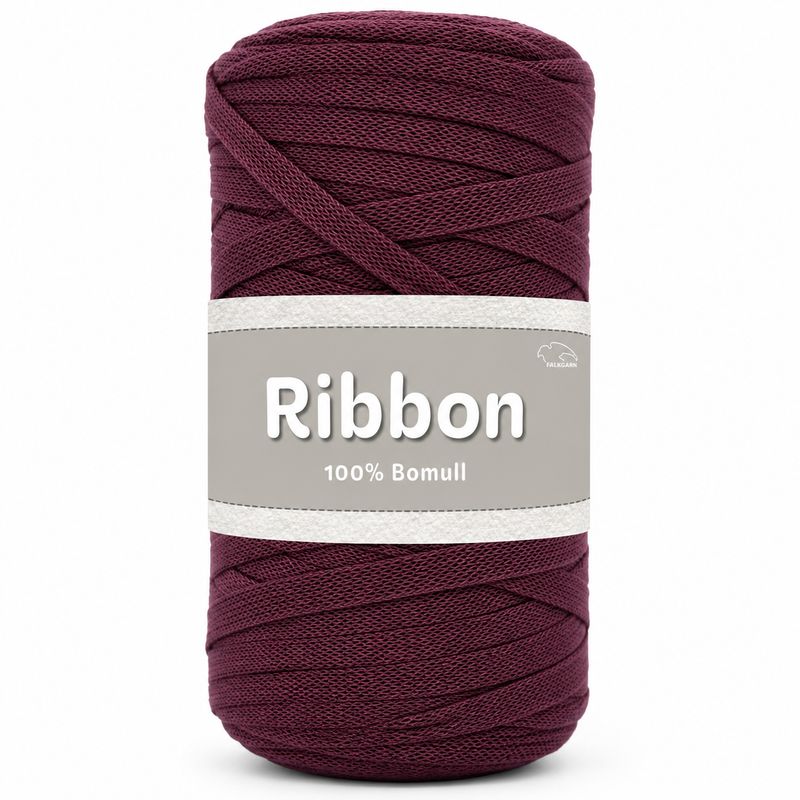 🧶 Falkgarn Ribbon Bandgarn 250 g – 113 Vinröd 🧶 Falkgarn Ribbon Bandgarn 250 g – 113 Vinröd