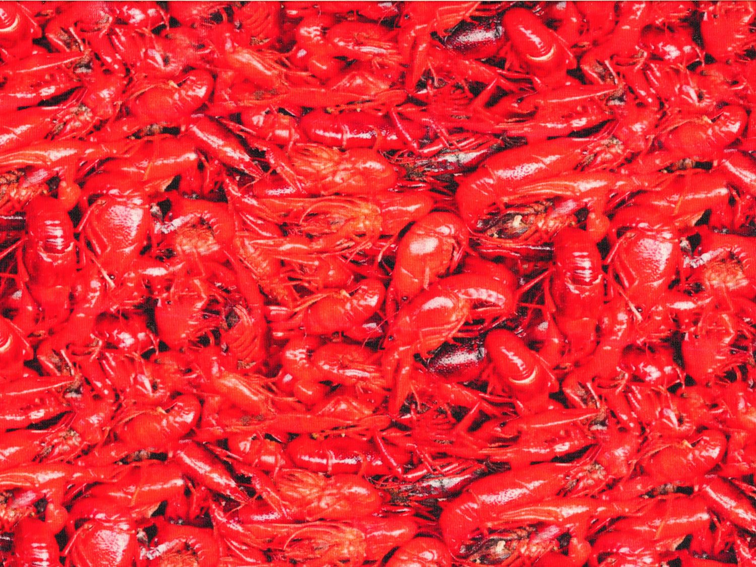 🦞 Trikå – Rödorange kräftor – Metervara