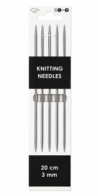 🧦 Falk Strumpstickor Aluminium 20 cm – 3 mm