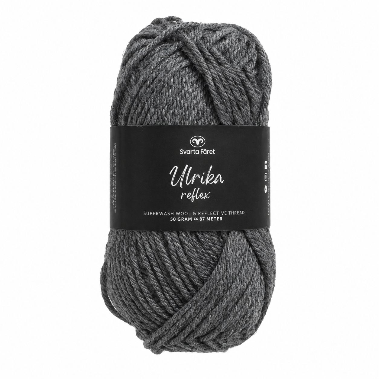 🧶 Svarta Fåret Ulrika Reflex – 317008 Steel Grey – 50 g