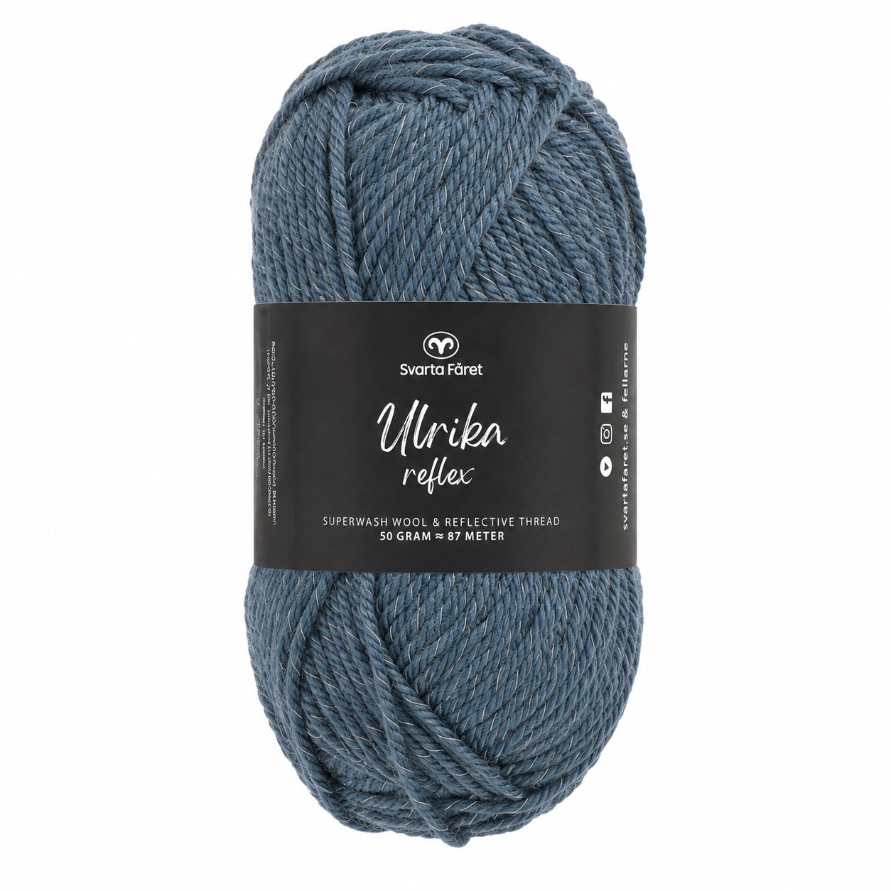 🧶 Svarta Fåret Ulrika Reflex – 317087 Gasoline Blue – 50 g
