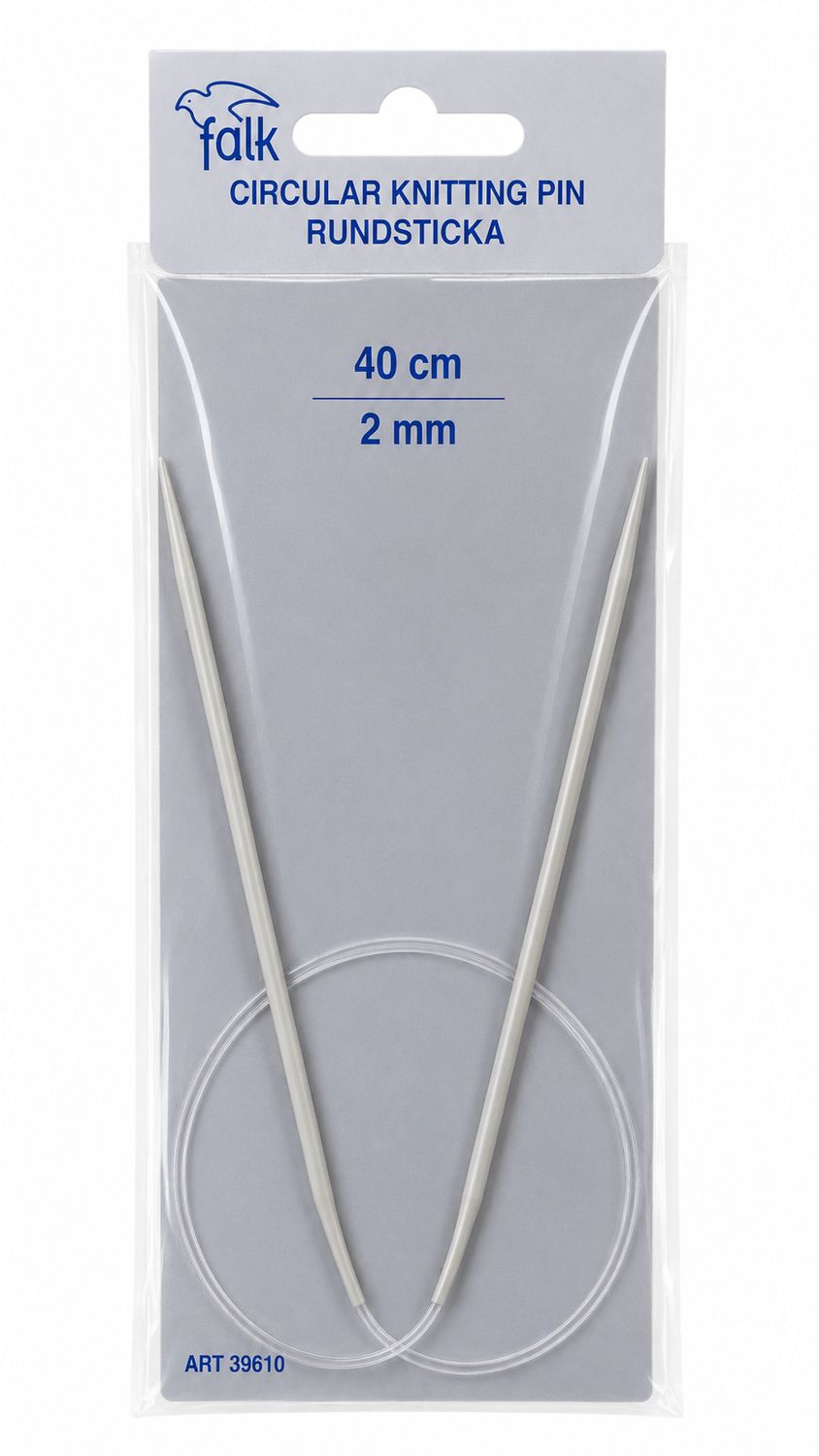 🧶 Falk Rundsticka 40 cm – 2,0 mm Aluminium
