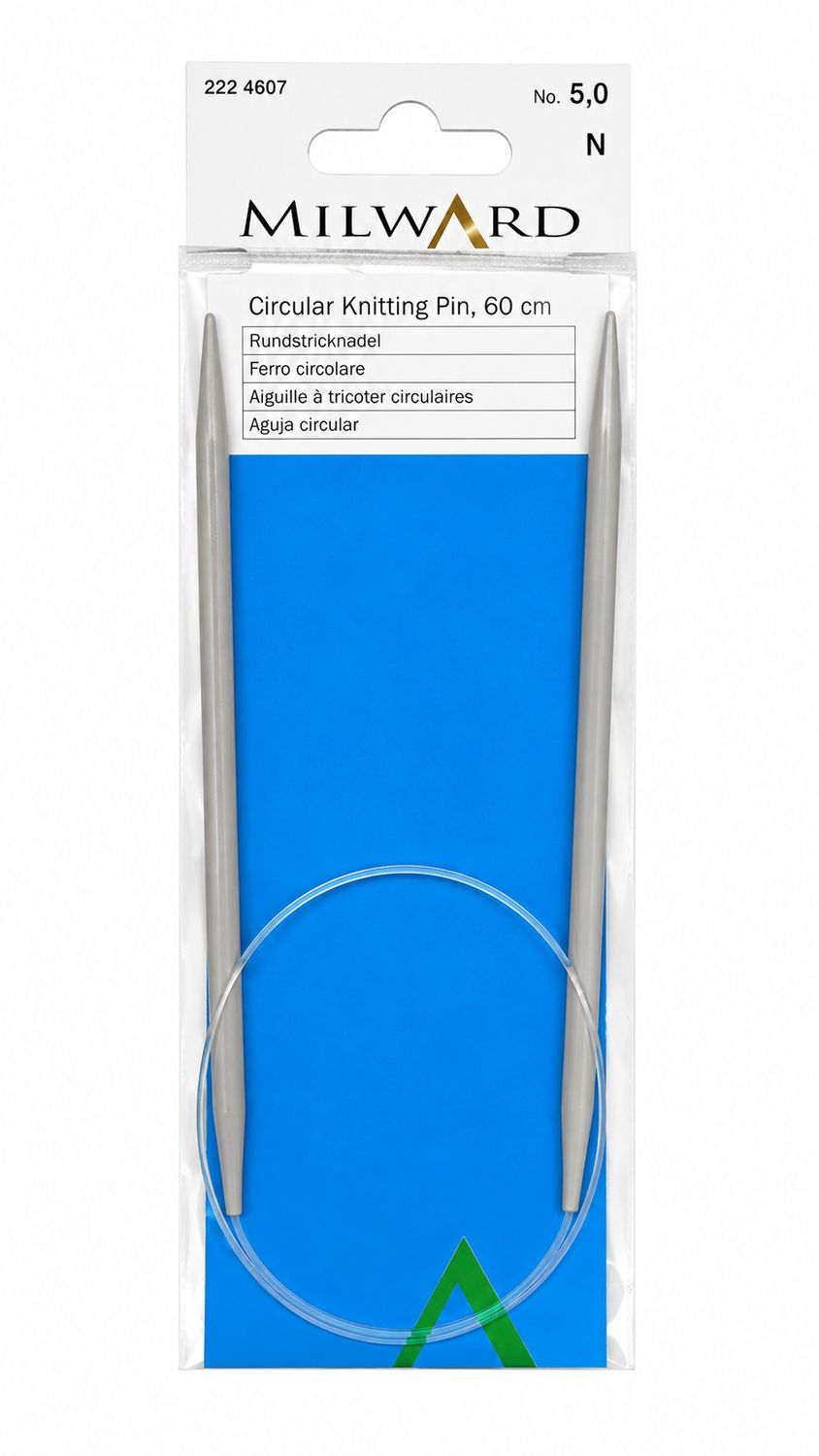 🧶 Milward Rundsticka 60 cm – 5,0 mm Aluminium