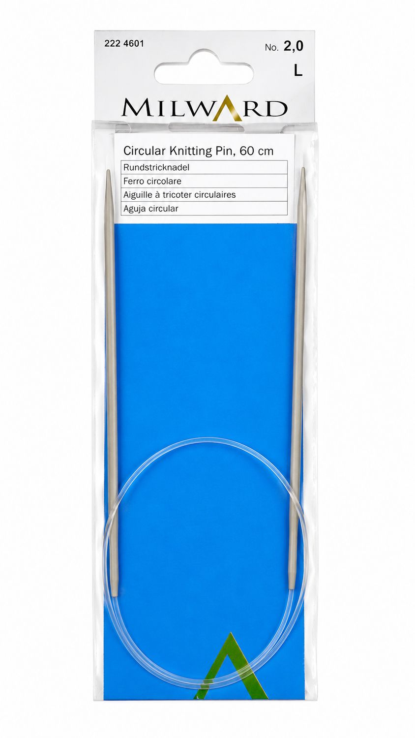 🧶 Milward Rundsticka 60 cm – 2,0 mm Aluminium