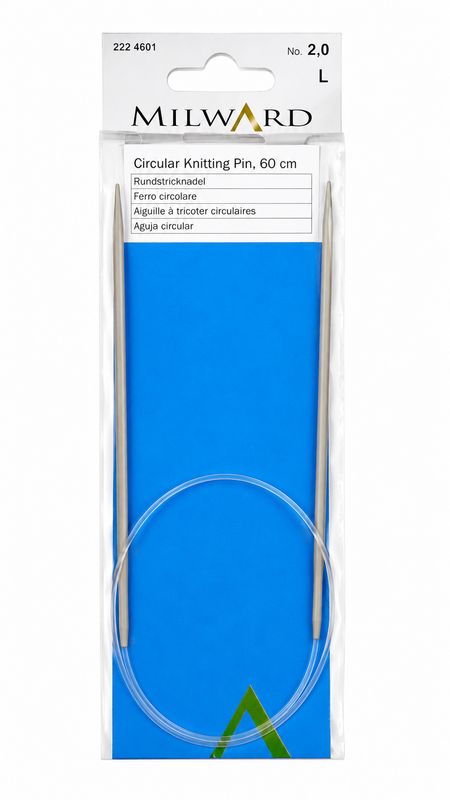 🧶 Milward Rundsticka 60 cm – 2,0 mm Aluminium