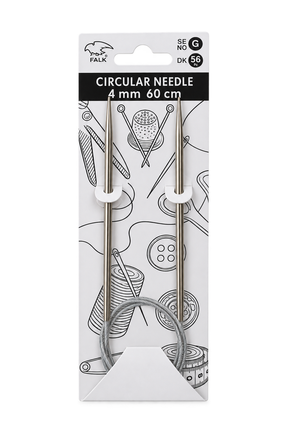 🧶 Falk Rundsticka 60 cm – 4 mm