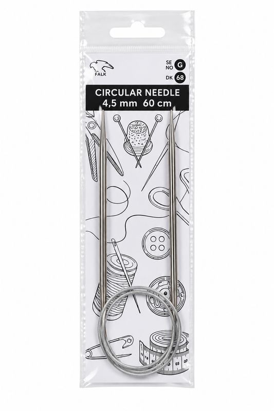 🧶 Falk Rundsticka 60 cm – 4,5 mm