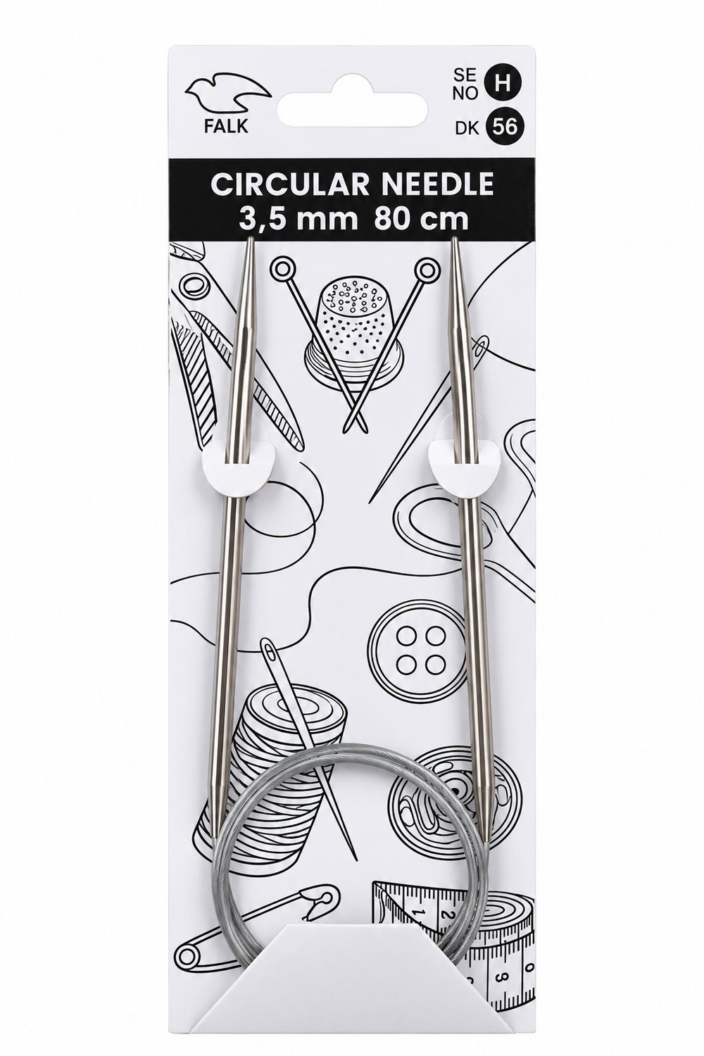 🧶 Falk Rundsticka 80 cm – 3,5 mm