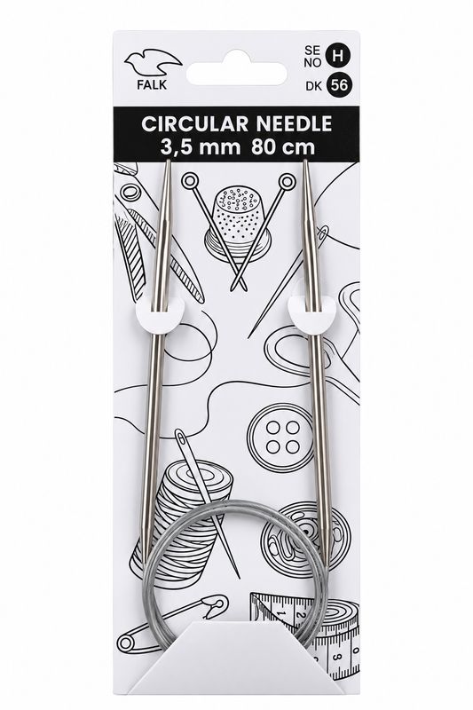 🧶 Falk Rundsticka 80 cm – 3,5 mm