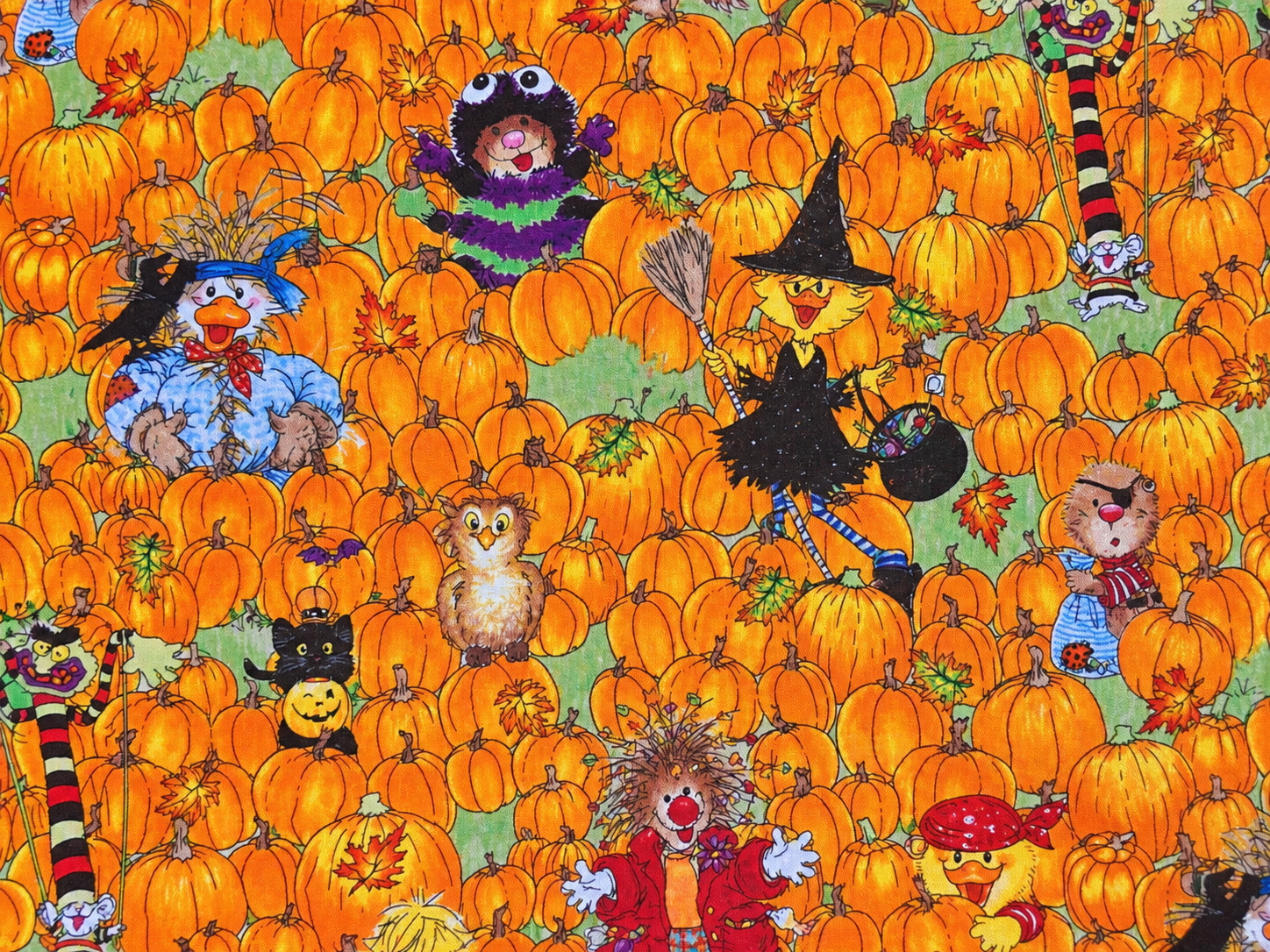 🎃 Lappteknikstyg Suzy’s Pumpkin Patch – Halloween 110 cm
