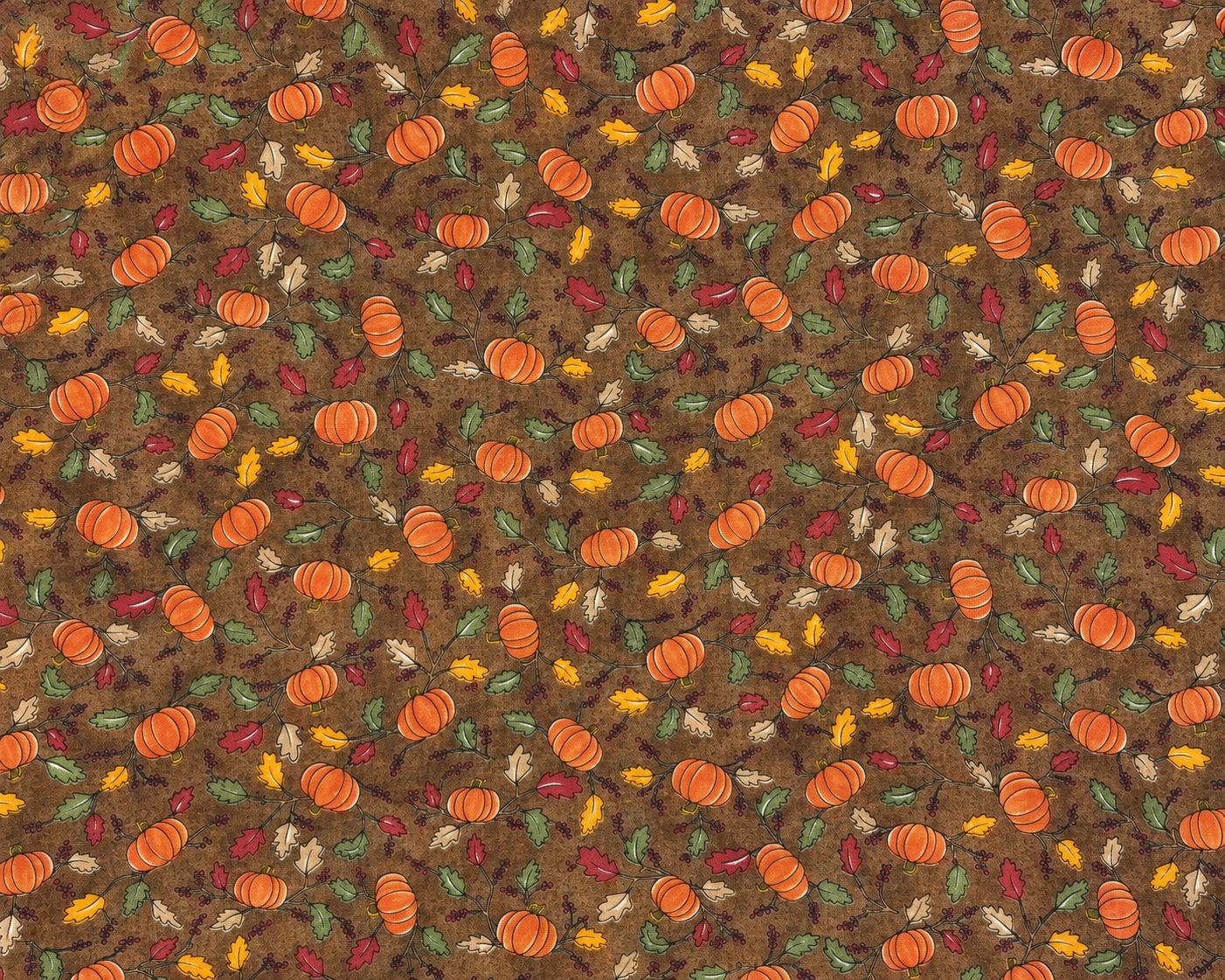 🎃 Lappteknikstyg Nature’s Harvest – Pumpor &amp; Höstlöv, 110 cm