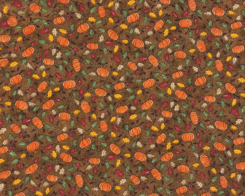 🎃 Lappteknikstyg Nature’s Harvest – Pumpor &amp; Höstlöv, 110 cm